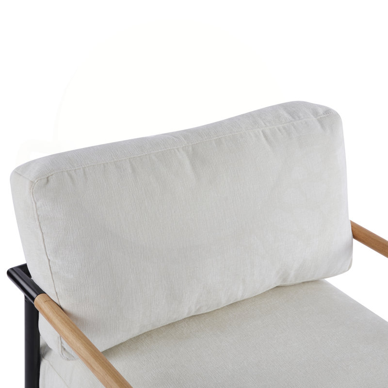 Chaise d'appoint Sabatio, Polyester blanc, Noir