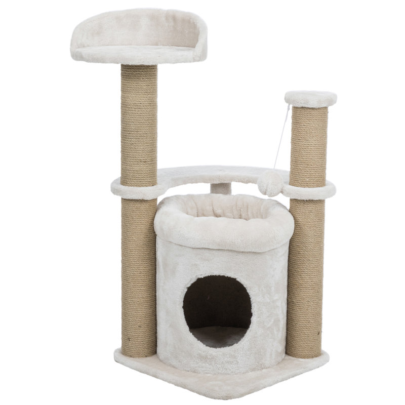 Nayra 32.7" Beige and Jute 3-Level Cat Tree with Condo