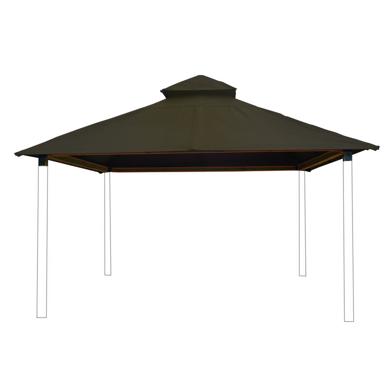 Roof Framing And Mounting 12 Ft. W x 12 Ft. D Solid Wood Gazebo, Stone, 147.5" H x 168" W x 168" D