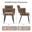 Fauteuil d'appoint moderne du milieu du siècle en similicuir tissé avec piètement en métal - Chaise d'appoint rembourrée avec dossier et pieds en métal noir pour îlot de cuisine, salon et café-132275799-132909714