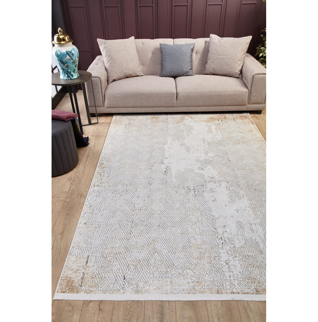 Teppich Atle aus Baumwolle in Beige