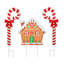 S / 3 piquet de Noël en métal Gingerbread House
