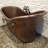 72" Hammered Copper Double Slipper Bathtub With Rings