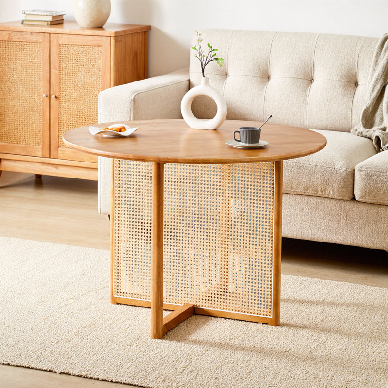 Table ronde en bois massif de style rétro campagne chinoise, caractéristique, pour la salle à manger et le bureau, facile à assembler en bois simple avec ambiance, bureaux, processus d'assemblage