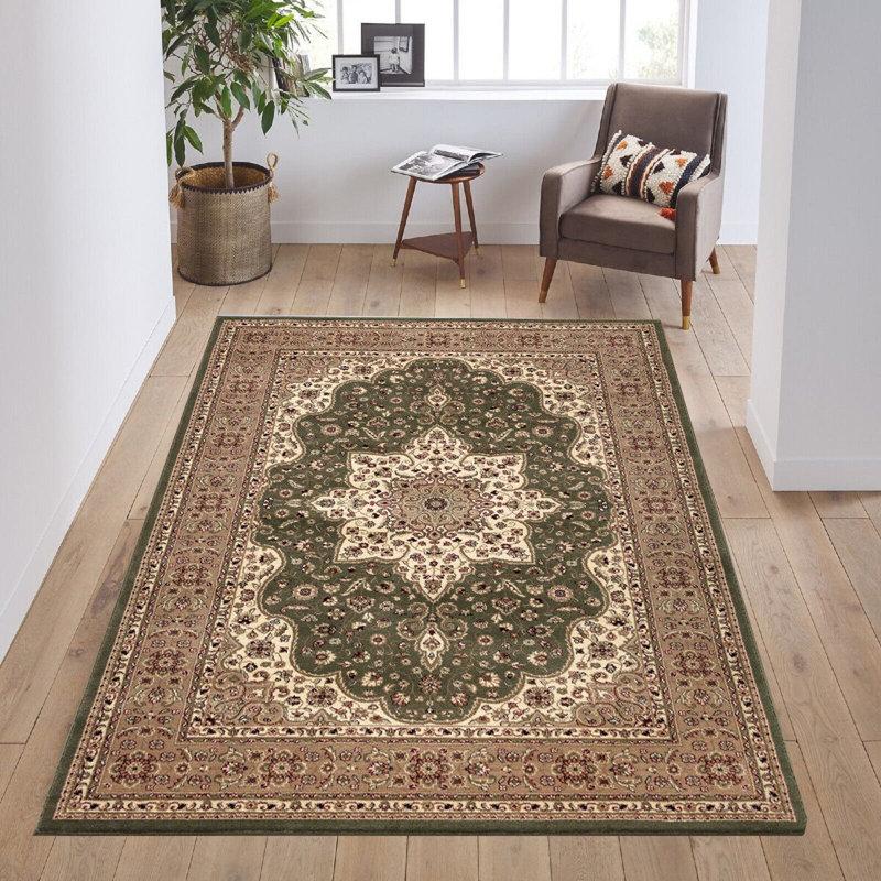 Traditional Area Rug Armard Green/Beige Rug, Runner 60 x 220cm