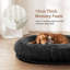 Grand lit pour chien de 78 po avec oreiller dodu, couverture, sangle - noir-878888501-877643684