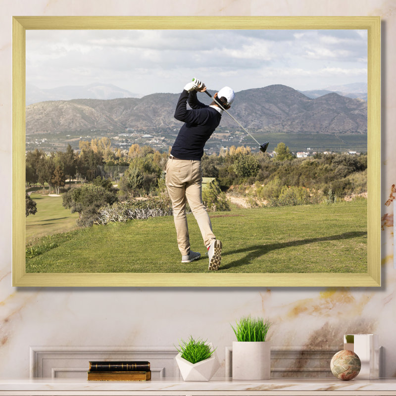 «Golf Swing Harmony II», reproduction sur toile, H 24 po x l 32 po x P 1 po, Encadrement doré