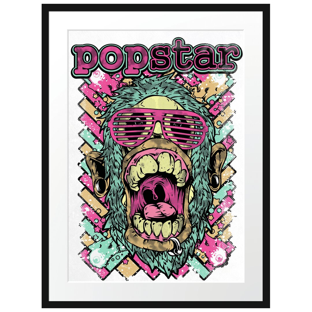 Gerahmtes Poster Pop Star White