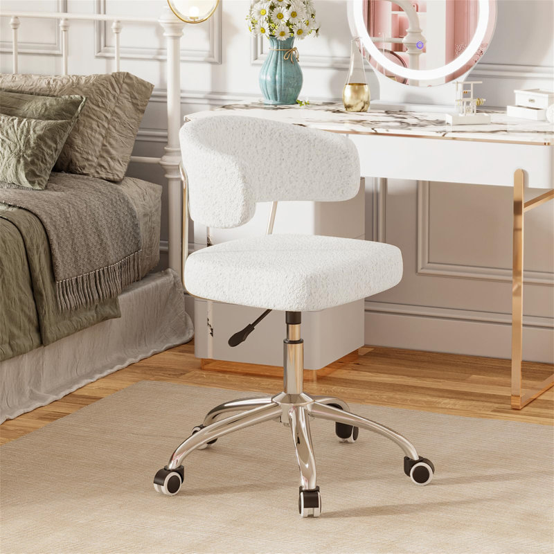 Rencho Wool Office Chair, White