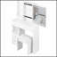 Petit meuble-lavabo de 29,2 po avec tabouret de bureau et tabouret rembourré à gauche 29,5 po, grande commande tactile, interrupteur tricolore, miroir à luminosité réglable, rangement à grande capacité, convient aux petits espaces-977694928