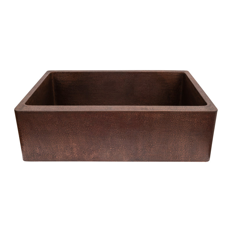 Terra Firma 33'' L Single Basin Kitchen Sink, Dark Brown