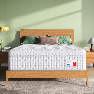 Bedstory 10"/12" Medium Firm Gel Memory Foam Hybrid Mattress - Pocketed Coils, Dual-Zone Support, Handles, CertiPUR-US