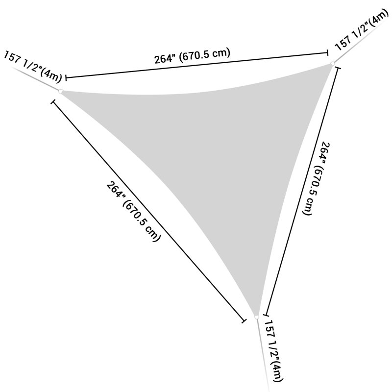 Toile d'ombrage triangulaire 10 pi