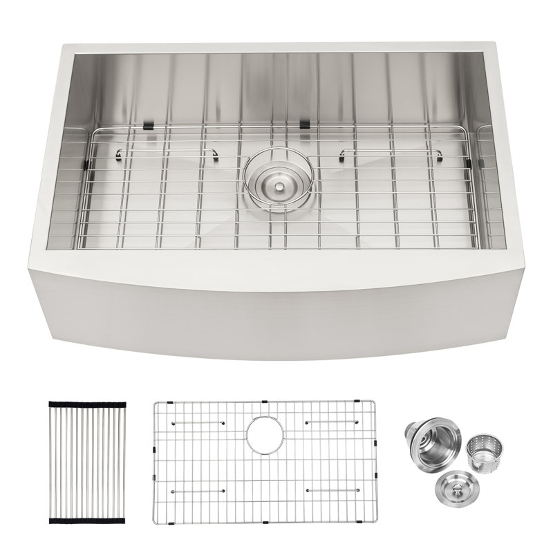 33 Farmhouse Sink - 33 Inch Kitchen Sink Stainless Steel 16 Gauge Apron Front Kitchen Sink