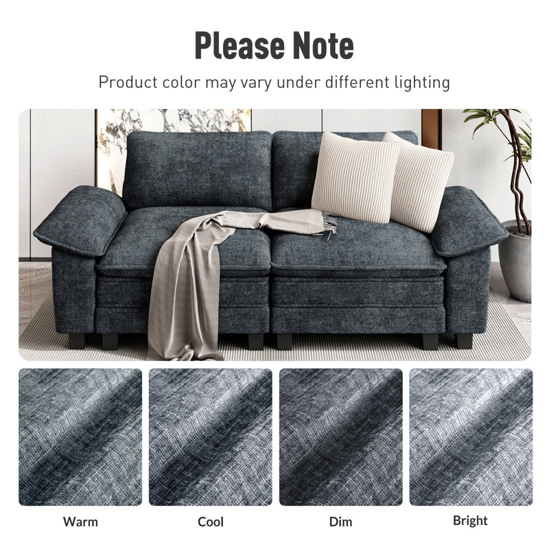 Fauteuil 53,5 po Comfy Cloud Couch, Cyan chenille