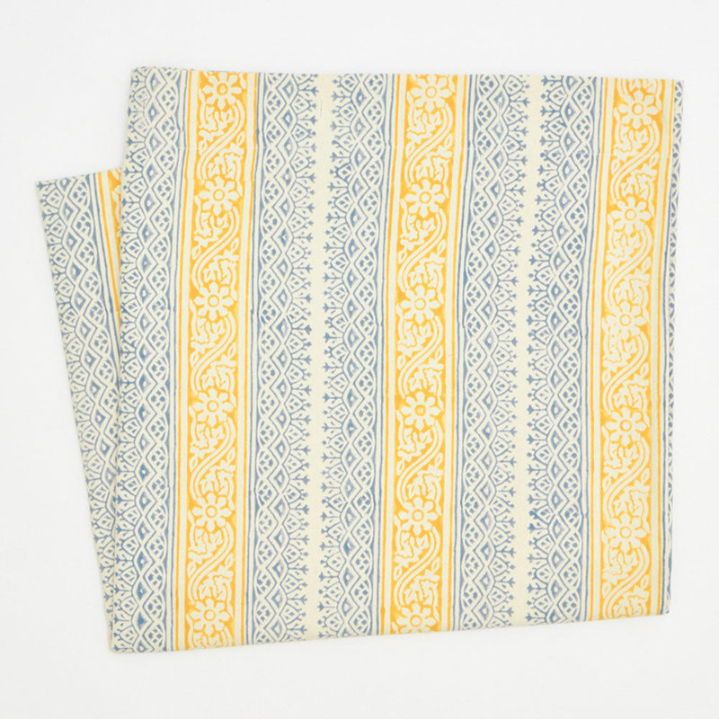 Striped Shower Curtain, Slate/Mustard