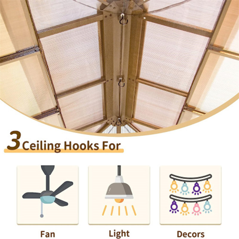 Modern Hardtop Gazebo – Sleek & Functional, Brown