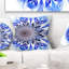 Light Blue Fractal Flower Digital Art - Floral Printed Pillow-29483861-29483865