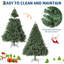 Arbre de Noël 9 pi avec lumières DEL, sapins de Noël épineux réalistes haut de gamme, arbre de Noël des Fêtes avec charnières en métal-1135716401