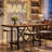 Counter Height Bar Table, 62.99" Long Pub Bar Table With Metal Footrest For Dining Kitchen Breakfast-1955785333