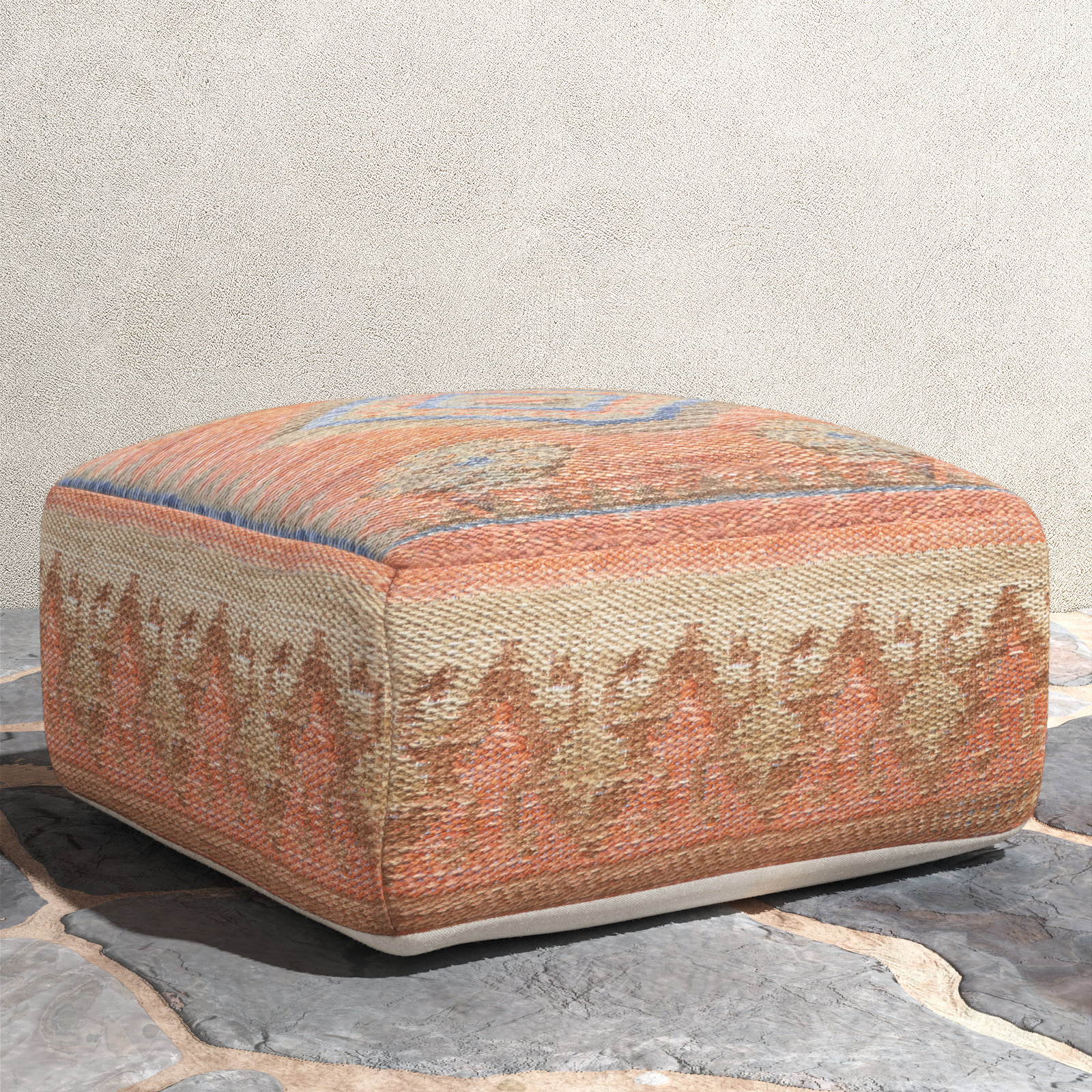 Home Cadriet 20" Wide Round Indoor/Outdoor All-Weather Polyester Pouf Ottoman/Footstool by Jaipur Living & Reviews | Wayfair