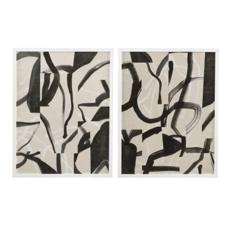 Encre labyrinthe I, reproduction encadrée