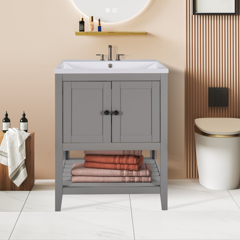 Ensemble de meuble-lavabo simple 24 po Kaon, gris