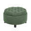 Repose-pieds rond avec rangement de 25 pouces avec plateau, table basse ronde en tissu capitonné avec rangement, repose-pieds rembourré avec plateau amovible pour le salon, la chambre à coucher-1032868989