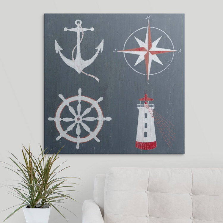« i », reproduction d’impression dépilée Nautical Quadrant, H 35 po x l 35 po x P 1,5 po, Toile