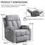 Fauteuil inclinable manuel de massage l 33,07 po Dartee avec fonction de chauffage et deux porte-gobelets - Siège de cinéma maison en microfibre-105009606