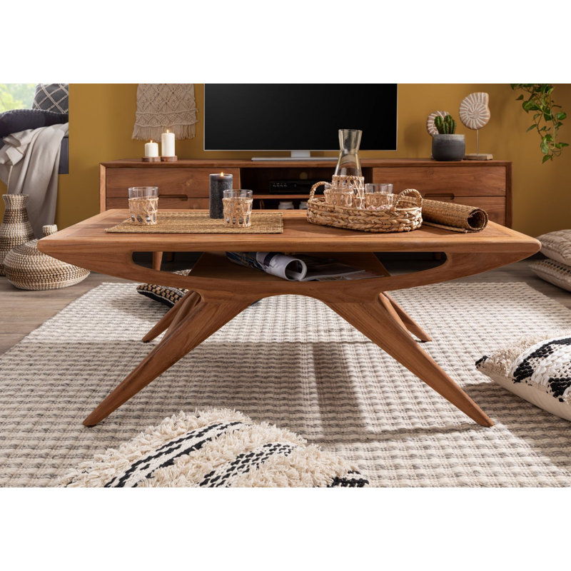 Solid Wood Cross Legs Coffee Table