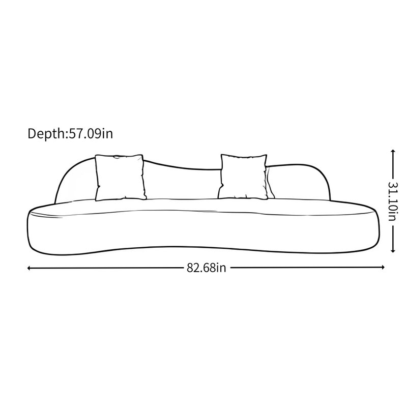Modern Simple Curved Black Sofa