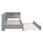 Wooden Twin Size Daybed With Trundle, Storage Shelf & USB Charging Ports-7687856-7687858