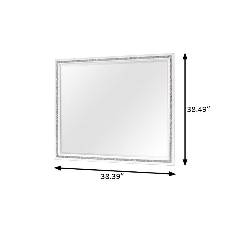 Miroir contemporain l 38,4 po, blanc