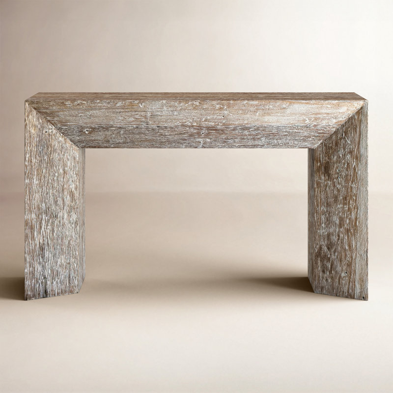 RECYCLED WHITEWASHED WOOD CONSOLE