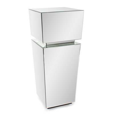Clear Mirrored Pedestal Tall