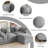 145"W U-Shape Sectional With Console & Cup Holders And USB Ports-1963930179