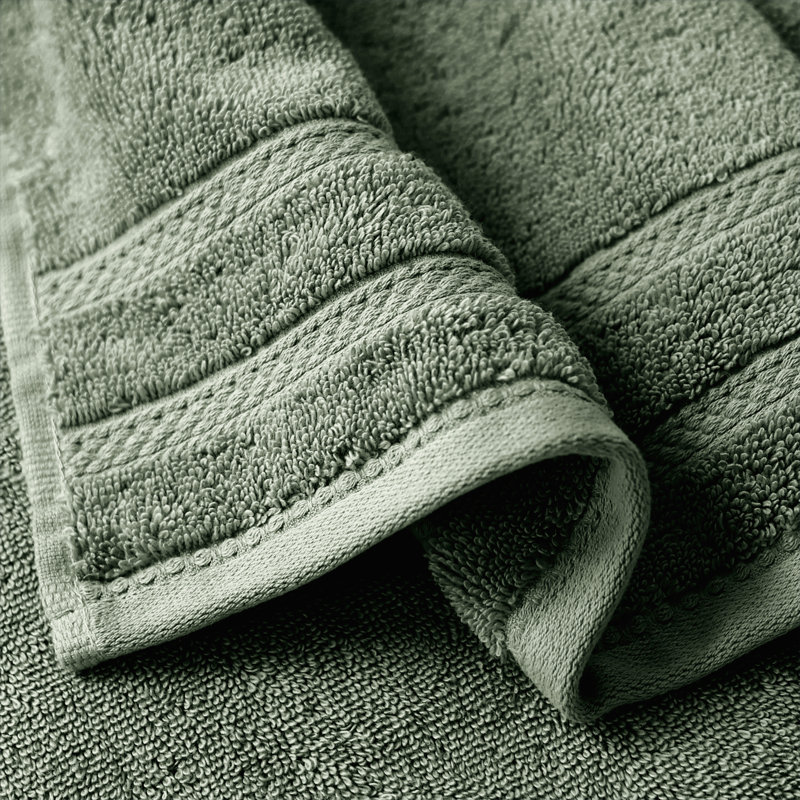 True Comfort Green Cotton 4-Piece Bath Towel Set