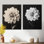Dahlia gris et charme romantique III - Nature, impression murale en métal 2 pièces