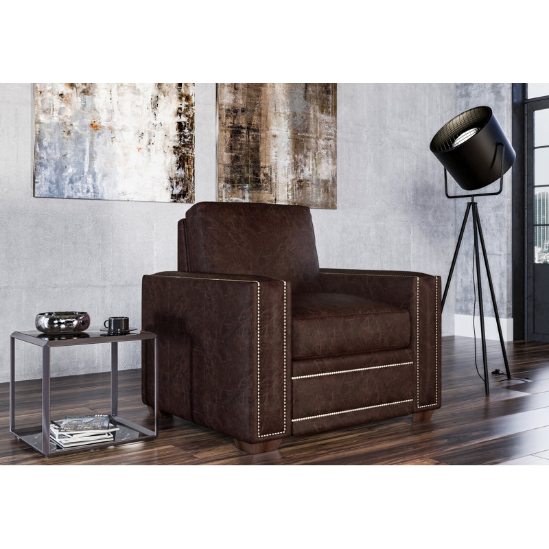 Albinca 2 - Piece Living Room Set, Chestnut Genuine Leather