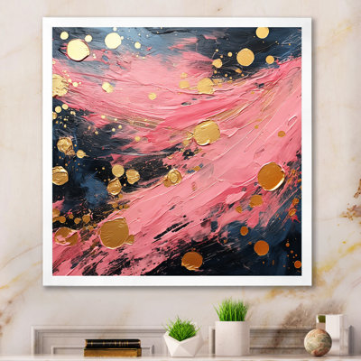 "Réjouir dans l'amour", rose et or, peinture abstraite