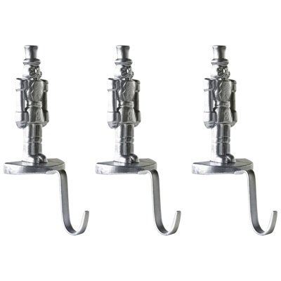 Set of 3 Christmas Stocking Holders KAJAANI Nutcracker 21 cm Black