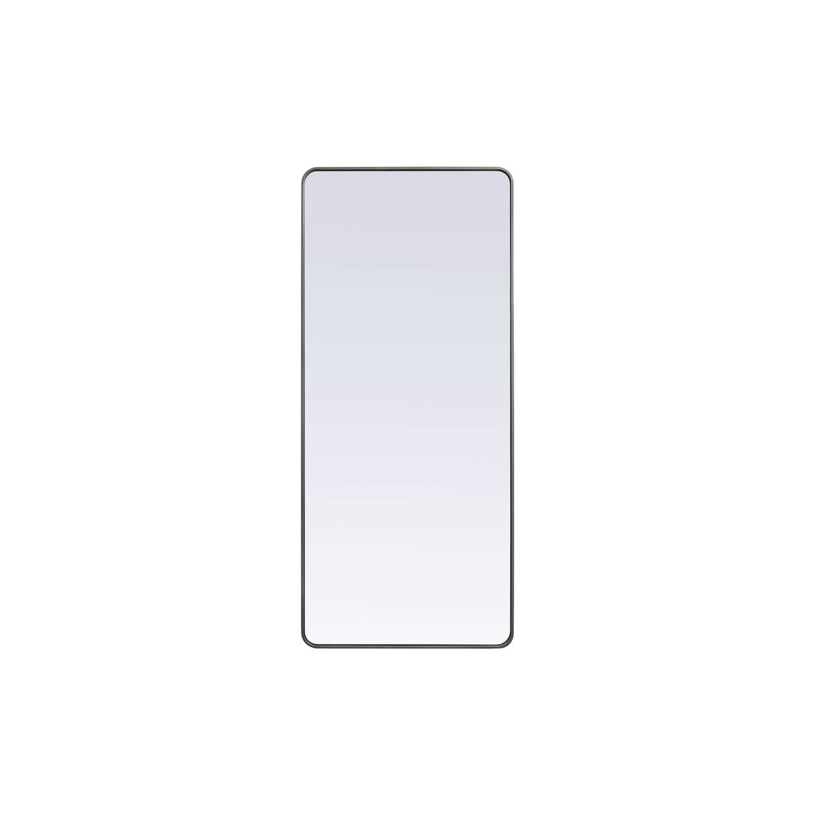 Sabine Metal Rounded Rectangle Wall Mirror, Silver, 72" x 32"