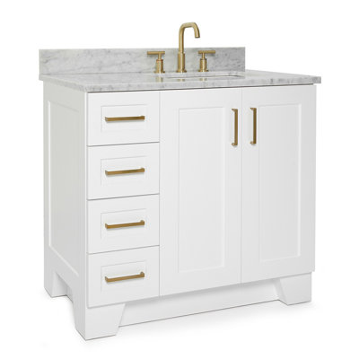 ARIEL TAYLOR 37 IN RIGHT OFFSET SINGLE OVAL SINK VANITY