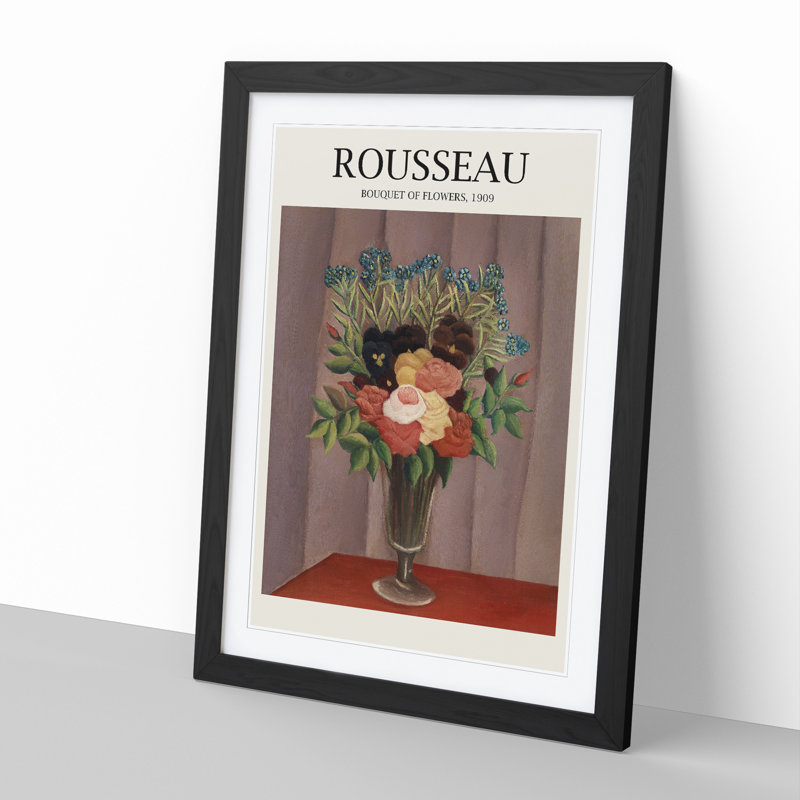 Bouquet of Flowers Vol.1 by Pierre-Auguste Renoir - Picture Frame Art Prints, 36cm H x 27cm W x 2cm D, Black