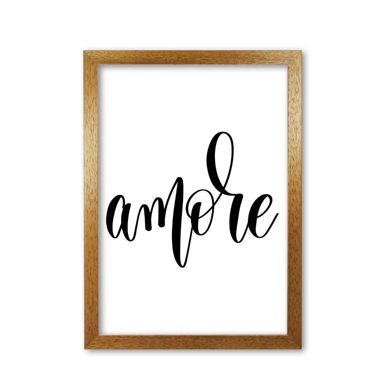 Amore - Print, 85 cm H x 60 cm W x 5 cm D, Honey Oak Frame