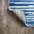 Yerkes Linear Modern Half-Stripe Blue/Cream Rug-885850202