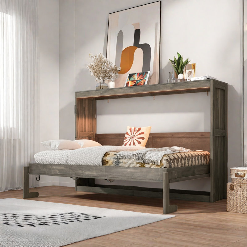 Murphy Bed With Led Light, Brown