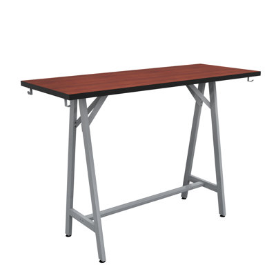 Spark Teaming Table, 72x20" Rectangular Worksurface, 42"H Silver Base