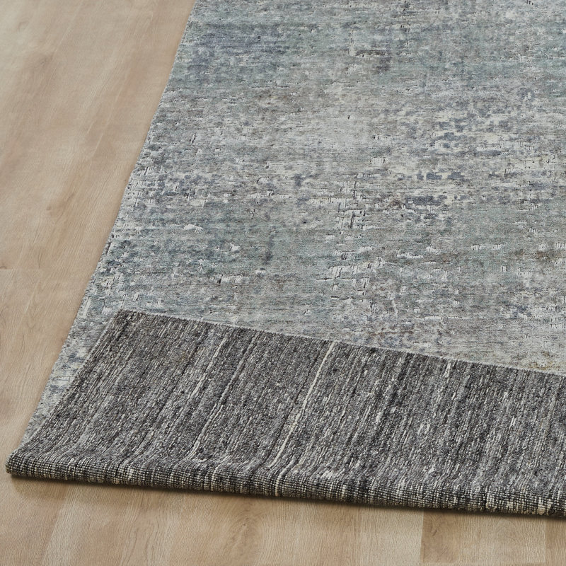 Elements Storm Gray Handmade Area Rug, Rectangle 9'6" x 13'
